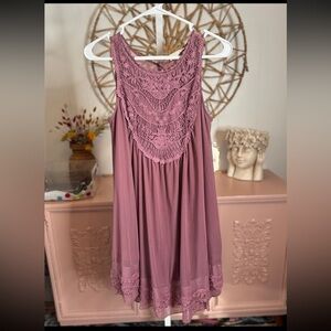 Altar’d State XS Elegant Mauve Lace Dress